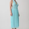 Thien Cowl Halter Midi-klänning – Blå Thien Cowl Halter Midi-klänning – Blå