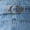 Tommy strapless Denim-top med spänne – klassiskt blå