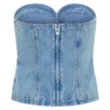 Tommy strapless Denim-top med spänne – klassiskt blå