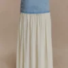 Tully Chiffon Denim Maxikjol – 80-talsblå Tully Chiffon Denim Maxikjol – 80-talsblå