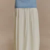 Tully Chiffon Denim Maxikjol – 80-talsblå Tully Chiffon Denim Maxikjol – 80-talsblå