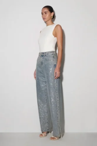 Tyla Diamante-Denim-jeans – blå/grön