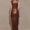 Veronica Sequin Midi Klänning – Chocolate