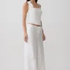 Vianna Broderie Ribbed Tank Top – Elfenben Vianna Broderie Ribbed Tank Top – Elfenben