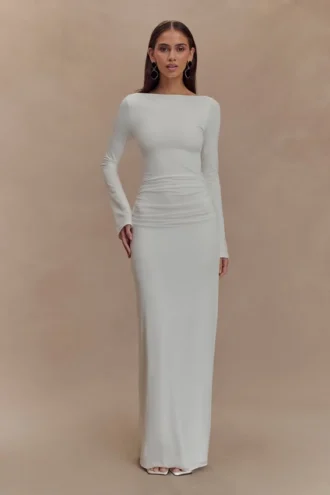 Vienna Slinky Cut Out Maxiklänning – Vit
