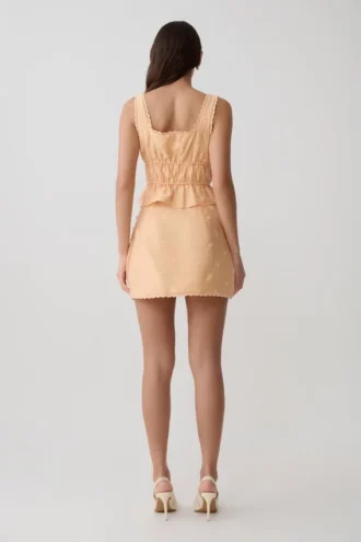Vivian broderad minikjol – orange