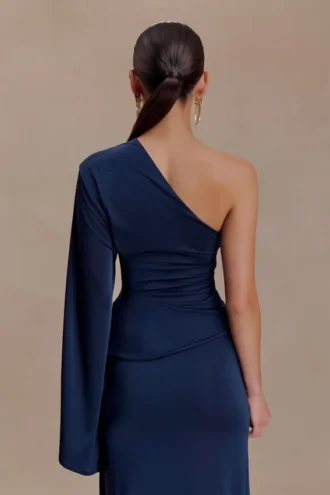 Vivica Slinky One Shoulder Top – Midnight Navy
