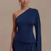 Vivica Slinky One Shoulder Top – Midnight Navy