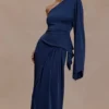 Vivica Slinky One Shoulder Top – Midnight Navy