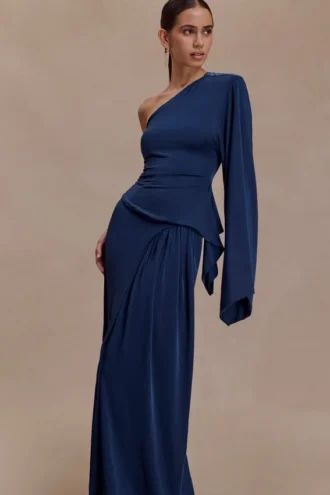 Vivica Slinky One Shoulder Top – Midnight Navy