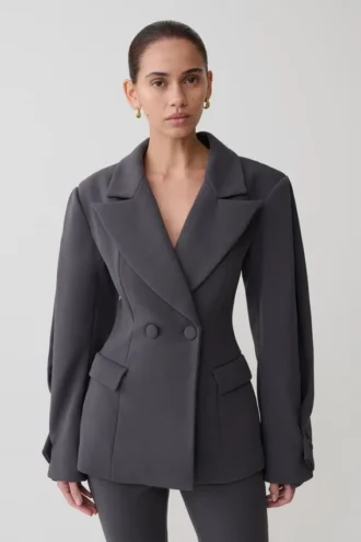 Wesley strukturerad blazer – Charcoal Shadow Wesley strukturerad blazer – Charcoal Shadow