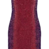 Zander handbroderad strapless miniklänning – röd ombré Zander handbroderad strapless miniklänning – röd ombré